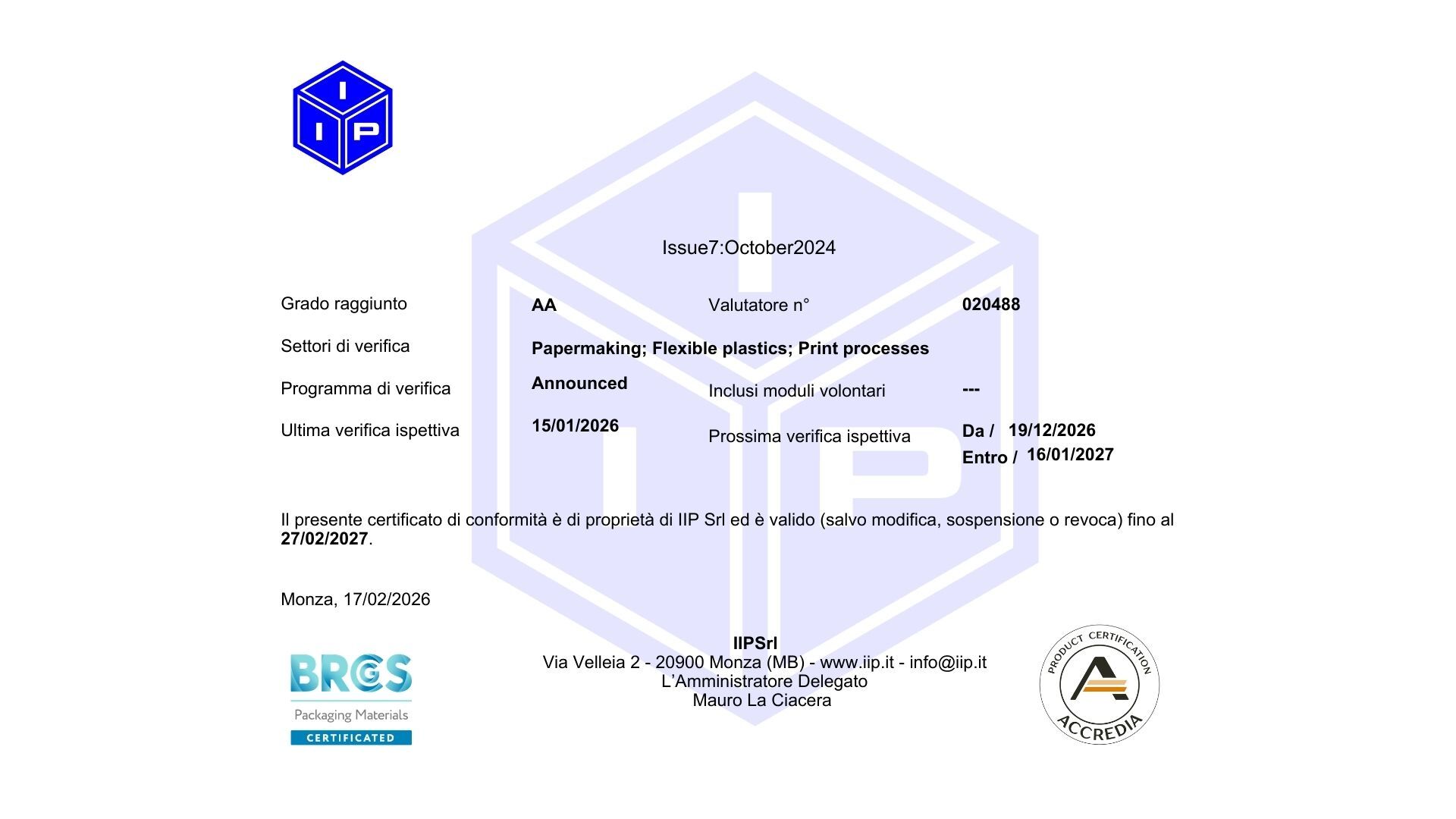 Grafiche Pradella ottiene la certificazione BRCGS – un nuovo traguardo di qualità e sicurezza