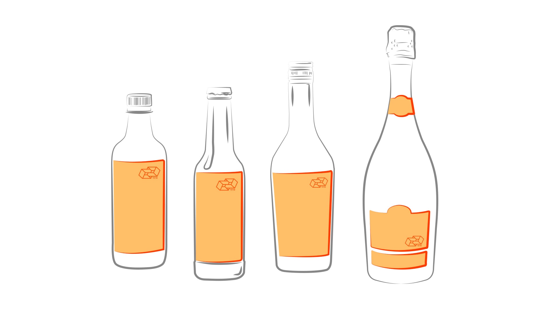 Etiketten für Getränkeflaschen